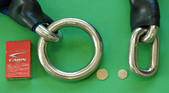 ひし型 バイク盗難防止（超硬張鋼チェーン） 2m mul-t-lock付き 16Φ 